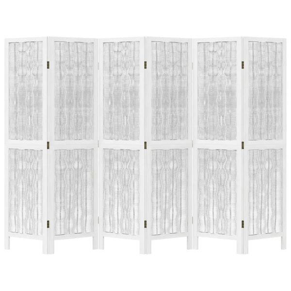 6-Paneelinen tilanjakaja valkoinen täysi keisaripuu