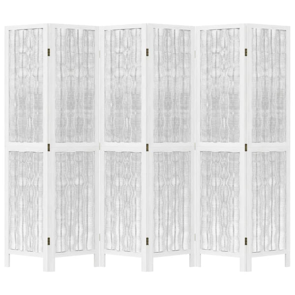 6-Paneelinen tilanjakaja valkoinen täysi keisaripuu