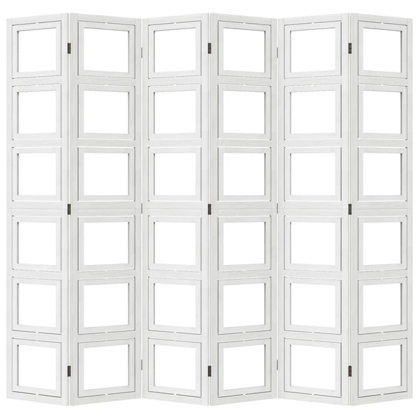 6-Paneelinen tilanjakaja valkoinen täysi keisaripuu