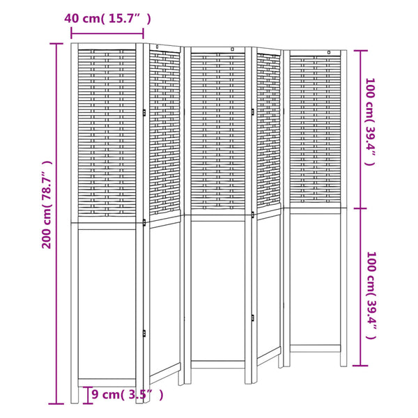 Tummanruskea paneelinen tilanjakaja Hartin 5- (keisaripuu)