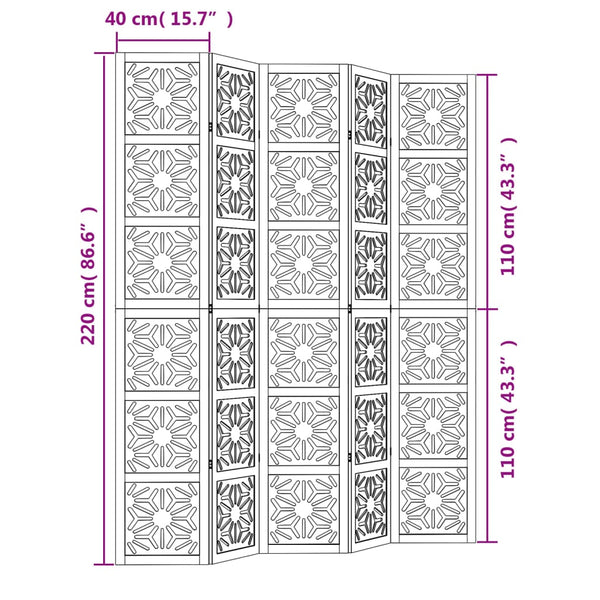 Ruskea ja musta paneelinen tilanjakaja Giancarlo 5- (keisaripuu)