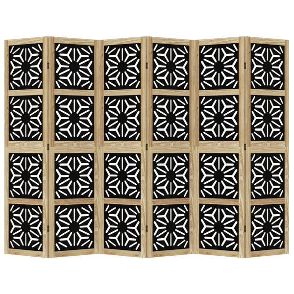 6-Paneelinen tilanjakaja ruskea ja musta täysi keisaripuu