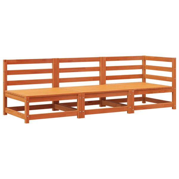 3-istuttava Puutarhasohva vahanruskea täysi mänty