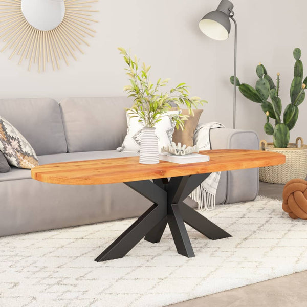 Pöytälevy 110x50x2,5 cm ovaali täysi akasiapuu