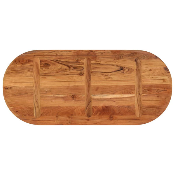 Pöytälevy 110x50x2,5 cm ovaali täysi akasiapuu