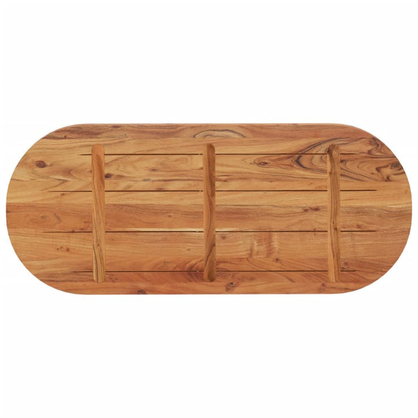 Pöytälevy 100x40x3,8 cm ovaali täysi akasiapuu