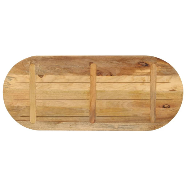 Pöytälevy 110x40x2,5 cm ovaali täysi karkea mangopuu