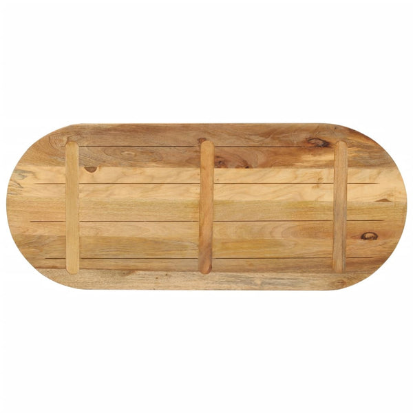 Pöytälevy 120x60x2,5 cm ovaali täysi karkea mangopuu