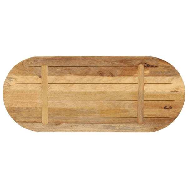 Pöytälevy 80x40x3,8 cm ovaali täysi karkea mangopuu