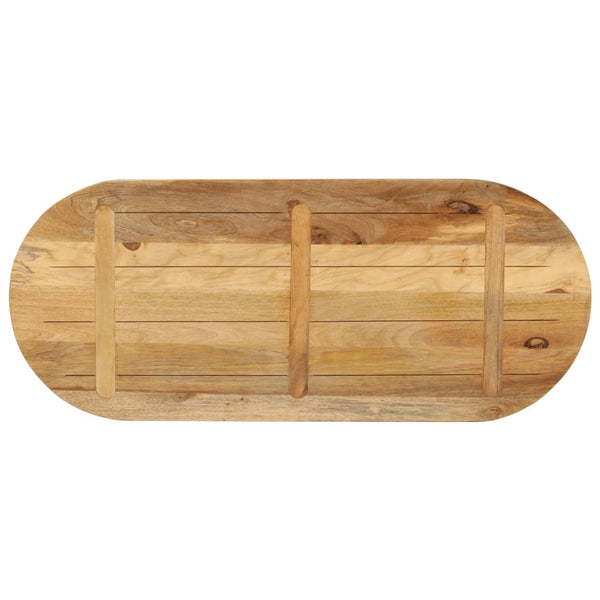 Pöytälevy 140x50x3,8 cm ovaali täysi karkea mangopuu