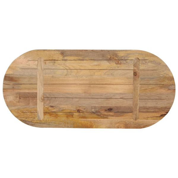Pöytälevy 80x40x2,5 cm ovaali täysi mangopuu