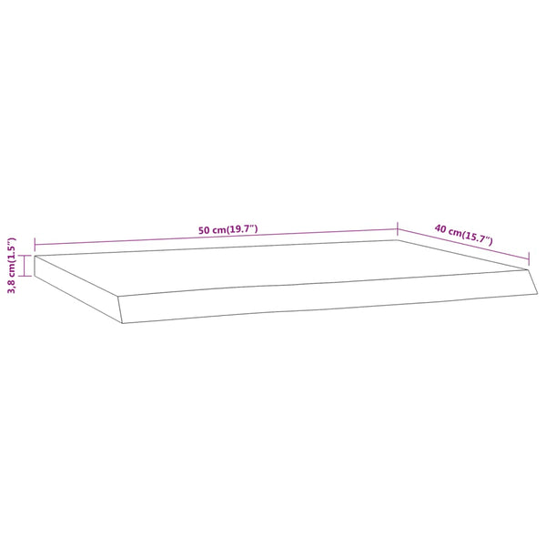 Seinähylly 50x40x3,8 cm suorakaide täysi akasiapuu elävä reuna