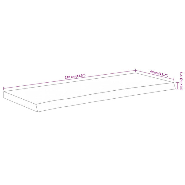 Pöytälevy Crisantema 110x40x3,8cm (suorakaide akasiapuu elävä reuna)