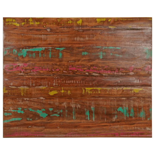 Pöytälevy 100x80x3,8 cm suorakaide kierrätetty täyspuu