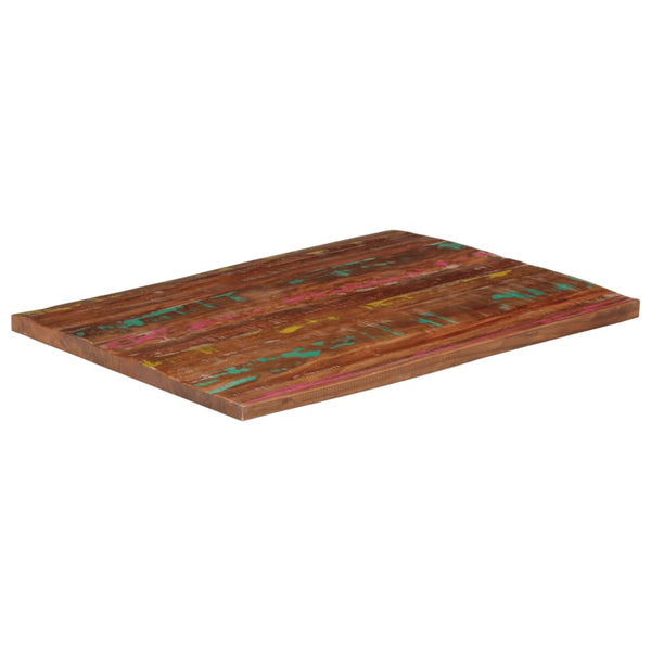 Pöytälevy 100x80x3,8 cm suorakaide kierrätetty täyspuu