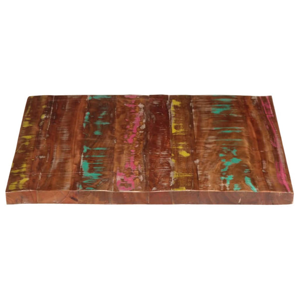 Pöytälevy 100x80x3,8 cm suorakaide kierrätetty täyspuu