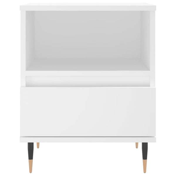 Yöpöydät 2 kpl valkoinen 40x35x50 cm tekninen puu