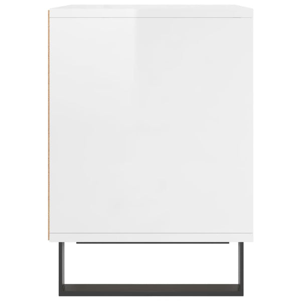 Yöpöydät 2 kpl korkeakiilto valkoinen 40x35x50 cm tekninen puu