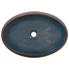 Pesuallas työtasolle ruskea/sin. ovaali 59x40x15 cm keraaminen