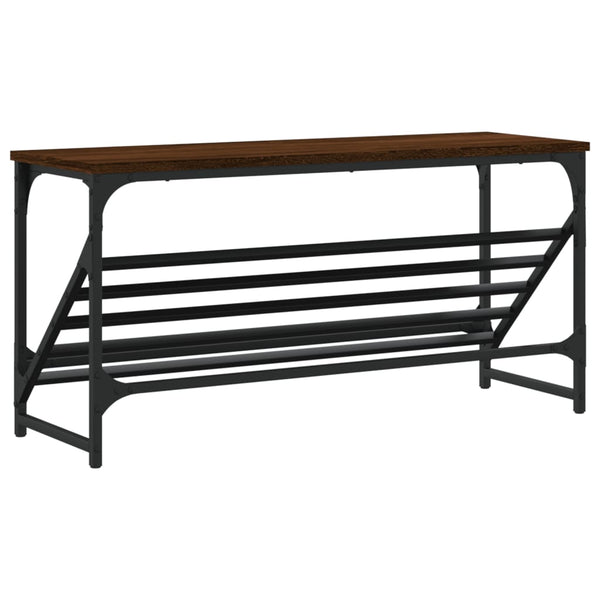 Kenkäteline ruskea tammi 90x30x45 cm tekninen puu