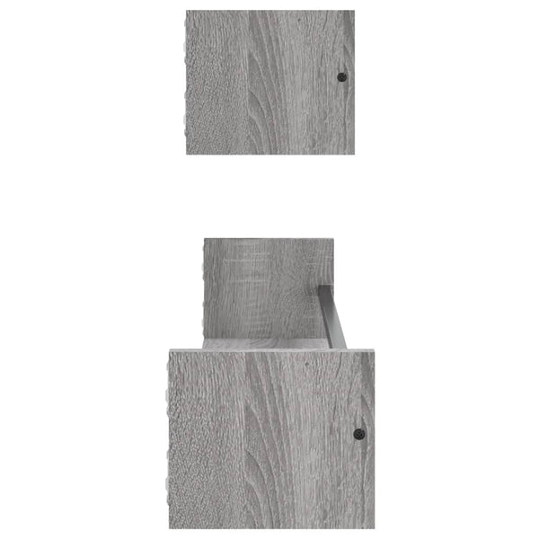 Seinähyllyt tangoilla 2 kpl harmaa Sonoma 80x16x14 cm