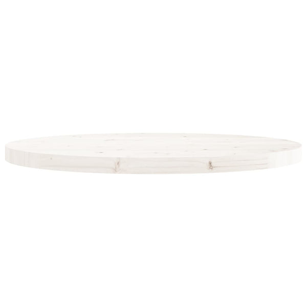 Pöytälevy pyöreä valkoinen Ø70x3 cm täysi mänty