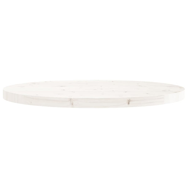 Pöytälevy pyöreä valkoinen Ø70x3 cm täysi mänty
