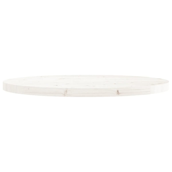 Pöytälevy pyöreä valkoinen Ø80x3 cm täysi mänty