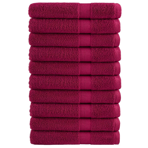 Premium Pyyhkeet 10 kpl punainen 80x200 cm 600gsm 100% puuvilla