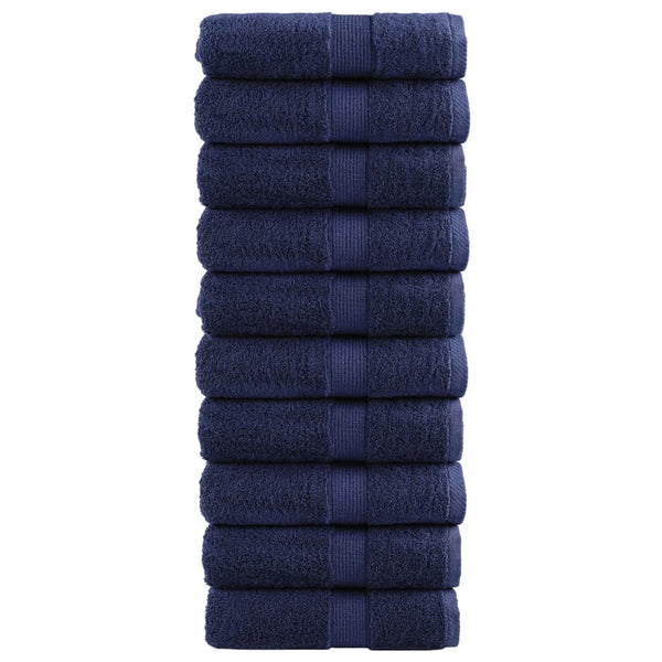 Premium Pyyhkeet 10 kpl sininen 30x30 cm 600 gsm 100% puuvilla