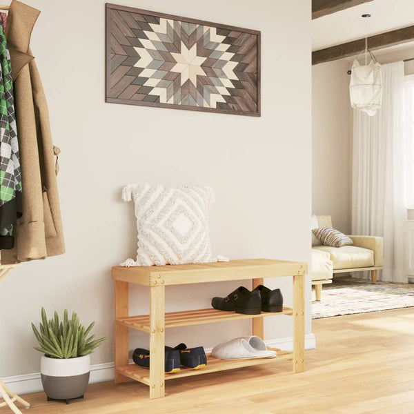 Kenkäteline 3 kerrosta 70x27,5x45 cm bambu