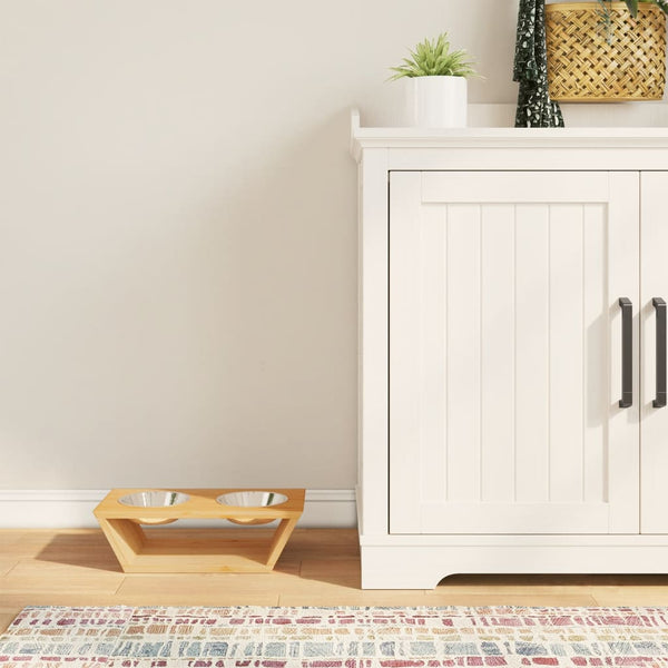 Korotetut koiran kulhot 35,5x18x10,5 cm bambu