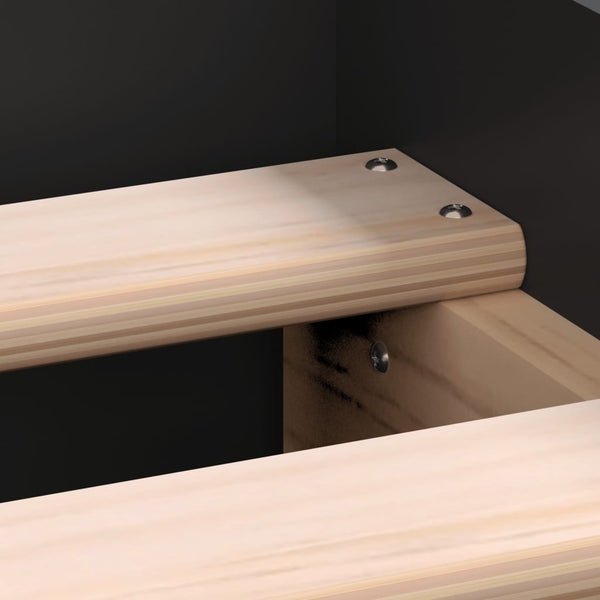 Sängynrunko päädyillä musta 120x200 cm