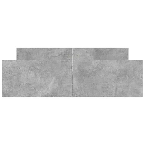 Sängynrunko päädyillä betoninharmaa 140x200 cm