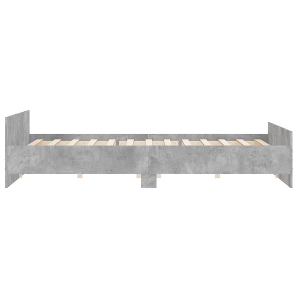 Sängynrunko päädyillä betoninharmaa 180x200 cm