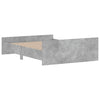Sängynrunko päädyillä betoninharmaa 140x190 cm