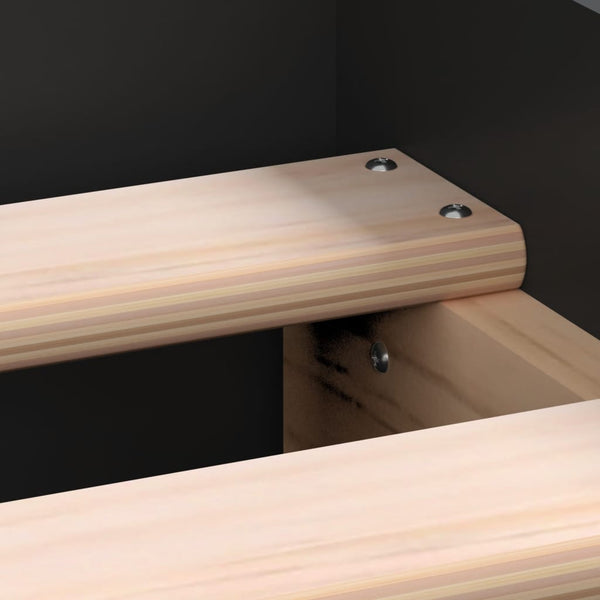 Sängynrunko päädyillä musta 100x200 cm