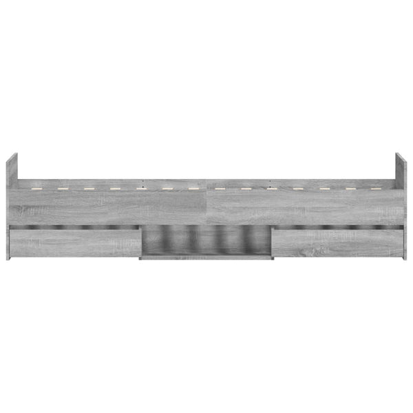Sängynrunko päädyillä harmaa Sonoma 90x200 cm