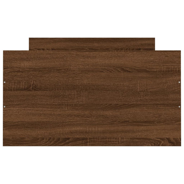 Sängynrunko päädyillä ruskea tammi 90x200 cm