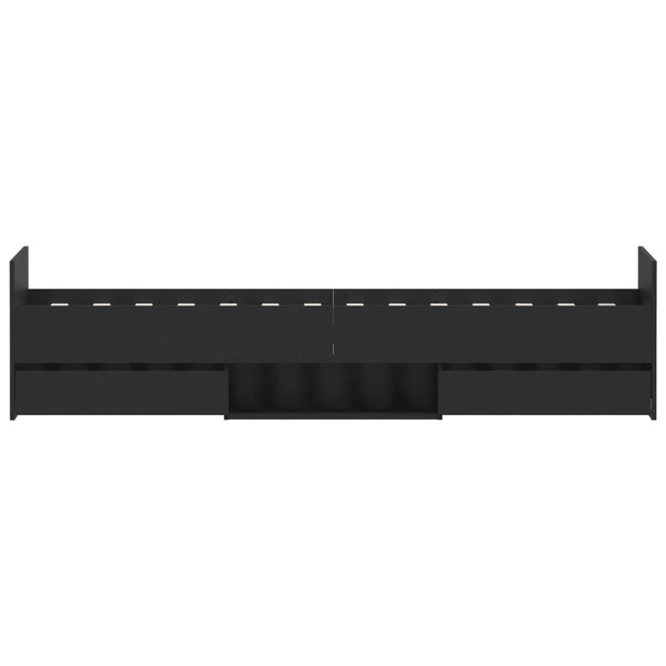 Sängynrunko päädyillä musta 90x190 cm