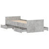 Sängynrunko päädyillä betoninharmaa 75x190 cm