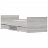Sängynrunko päädyillä harmaa Sonoma 75x190 cm