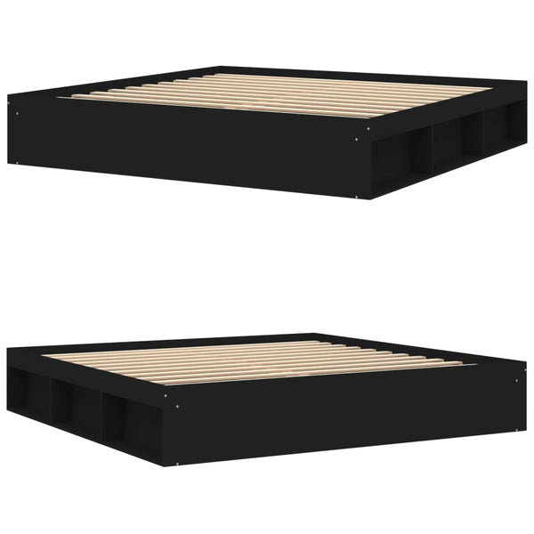 Sängynrunko musta 200x200 cm