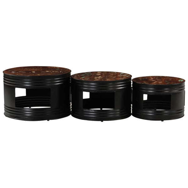 Baaripöydät rumputyyli 3 kpl kierrätetty täyspuu