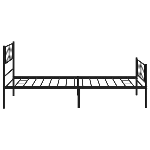 Musta metallinen sängynrunko päädyillä Marcos 75x190cm
