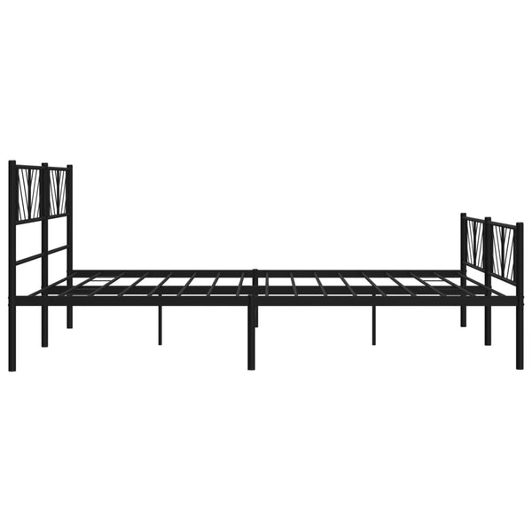 Musta metallinen sängynrunko päädyillä Marcos 200x200cm