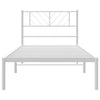 Valkoinen metallinen sängynrunko päädyllä Marcos 90x200cm