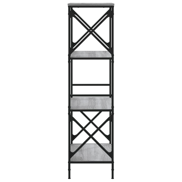 Kirjahylly 4 kerrosta harmaa Sonoma 59x35x132 cm tekninen puu