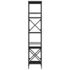 Kirjahylly 5 kerrosta musta 59x35x171 cm tekninen puu