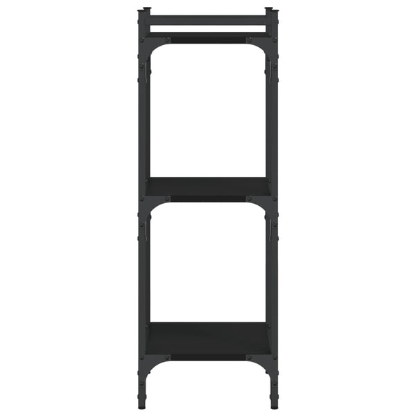 Kirjahylly 3 kerrosta musta 40x30x86 cm tekninen puu